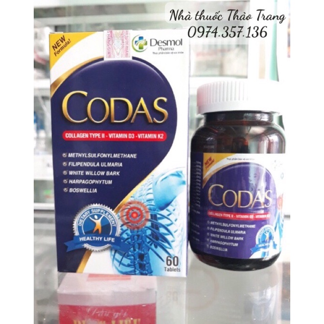 Viên bổ xương khớp CODAS hộp 60 viên