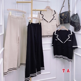 Set len mongtoghi cổ V viền túi