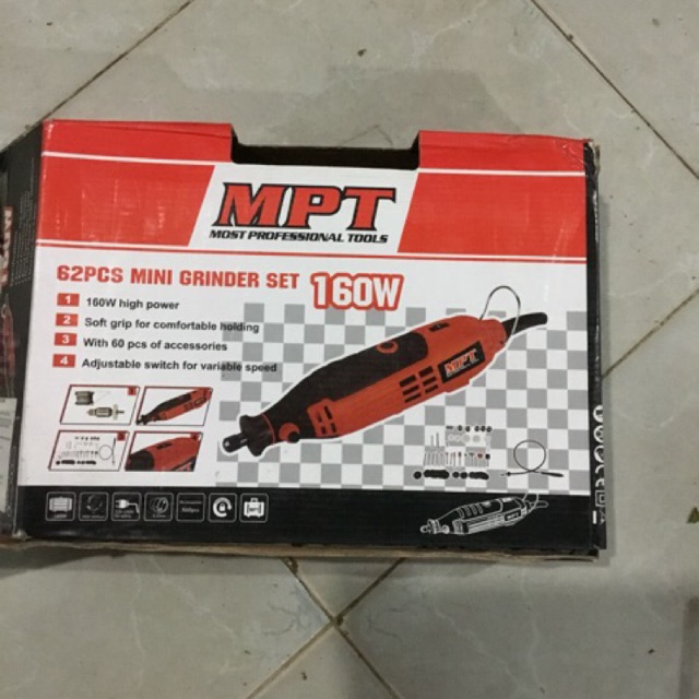 Bộ dụng cụ máy mài mỹ nghệ điêu khắc tinh xảo mini 62 chi tiết MPT