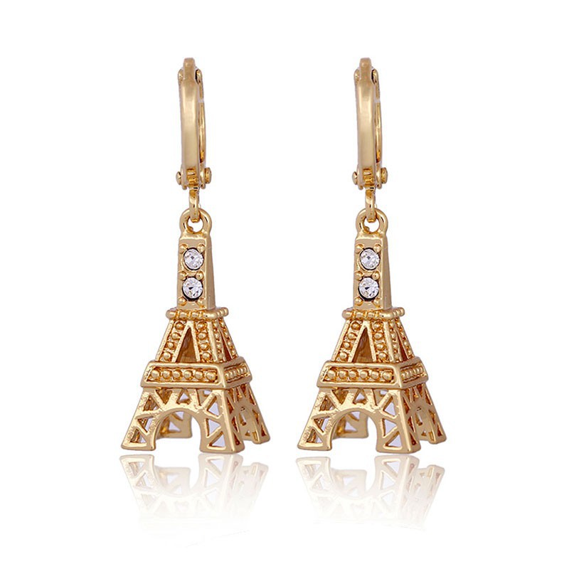 Bông tai mạ vàng 18K hình tháp Eiffel