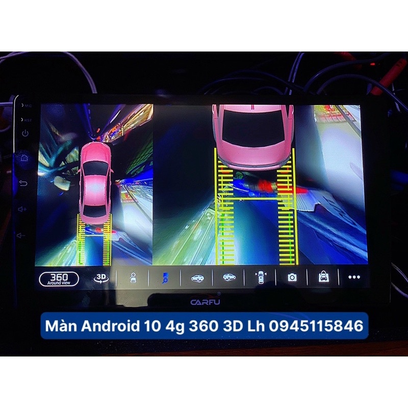 Màn Carfu 9” Android Cam 360 3D lắp chung cho xe ô tô