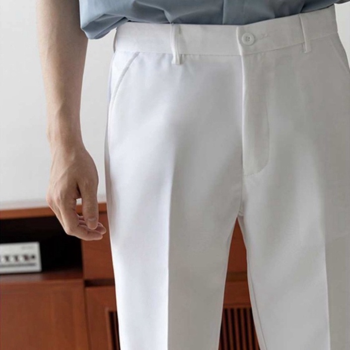 Quần tâynam ống côn trắng và đen slimfit đến mắt cá chân chân thương hiệu JBAGY - JBA02