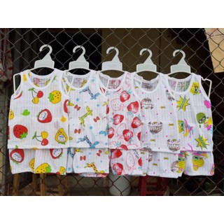 Bộ ba lỗ cotton giấy cho bé từ 3-15kg