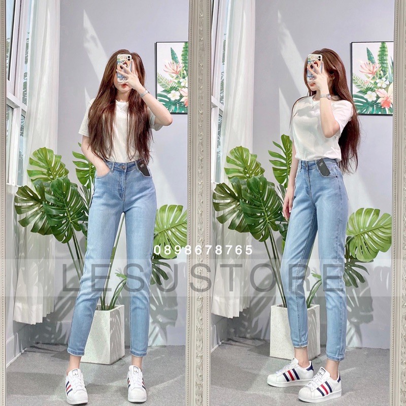 ẢNH TỰ CHỤP Quần Jeans Boyfriend Trơn