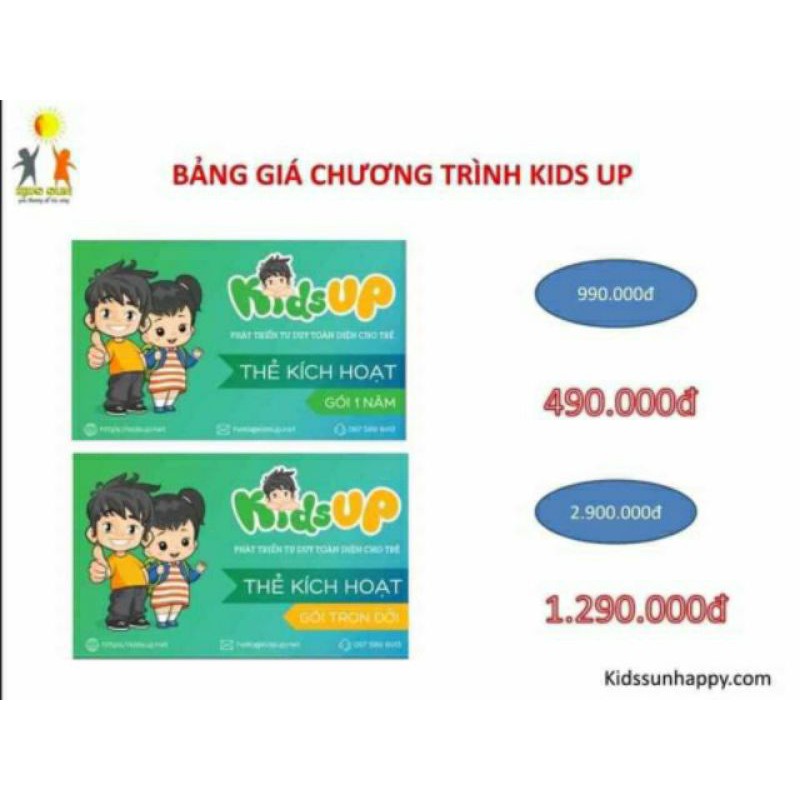 Kids up cho bé một năm/trọn đời
