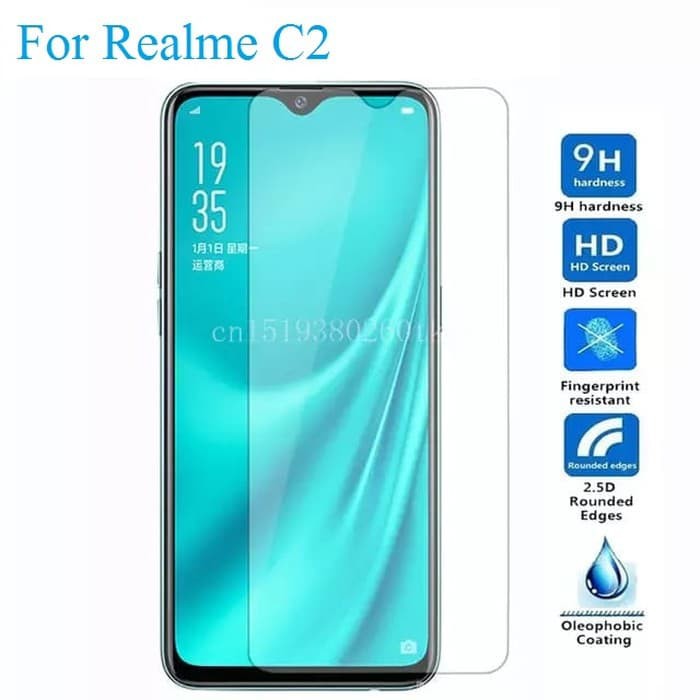 Kính cường lực OPPO Realme C2 TRONG SUỐT, tặng giấy lau màn hình