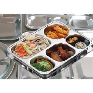 Khay cơm 5 ngăn sâu lòng inox nắp nhựa
