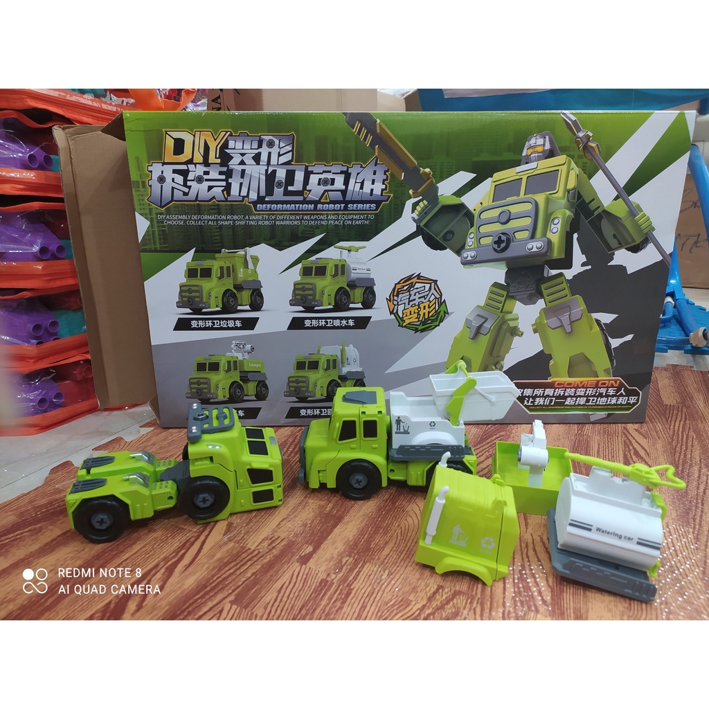Robot biến hình - Xe ô tô biến hình Robot Munkids Cho Bé Vui Chơi và Kích Thích Sáng Tạo