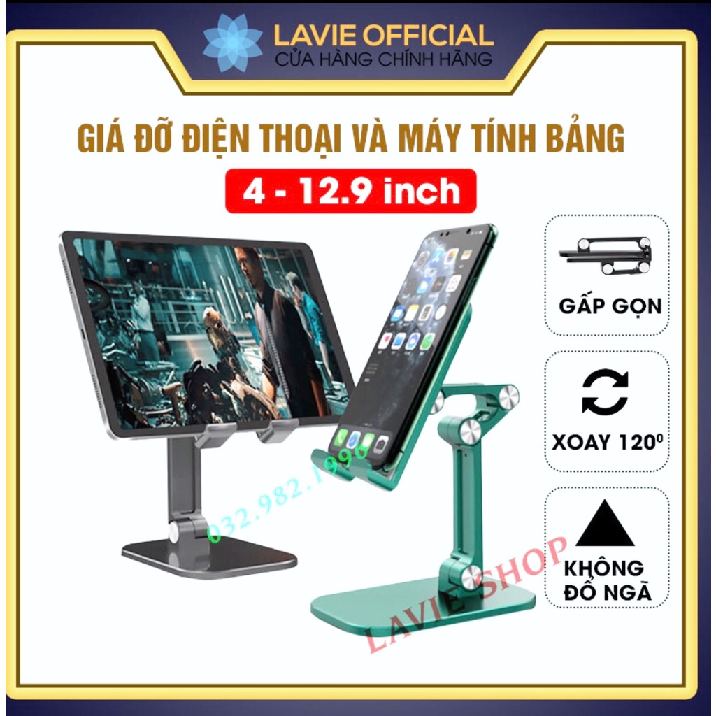 Giá đỡ điện thoại giá đỡ ipad máy tính bảng cao cấp để bàn gấp gọn 3 màu đen trắng xanh Hayaku