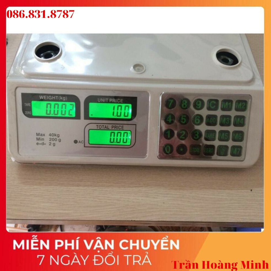 CÂN ĐIỆN TỬ TÍNH TIỀN 40kg/2g Cao Cấp. NÚT NHỰA .