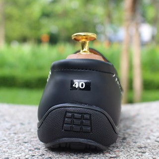 Giày Lười Nam Thời Trang Chỉ Trắng Đen