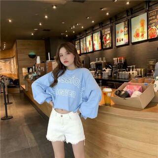 Siêu rẻÁo crop top nữ tay dài áo hot trend