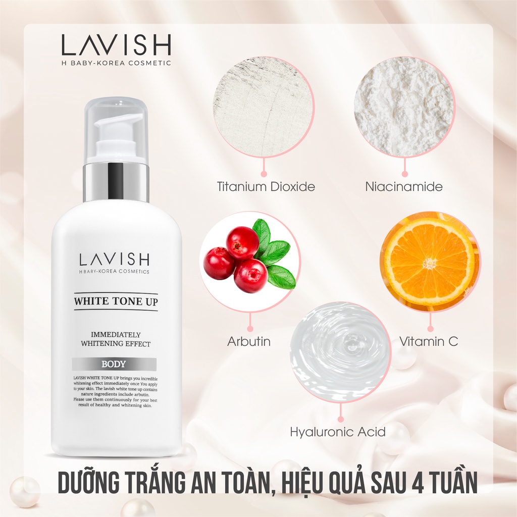 Kem dưỡng trắng body ban ngày Lavish H Baby 250ml