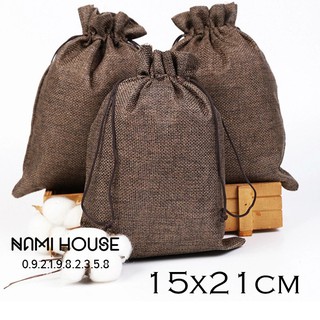 Túi vải bố thô loại 15x21cm đựng cà phê đựng gạo đựng hạt đậu - namimi thumbnail