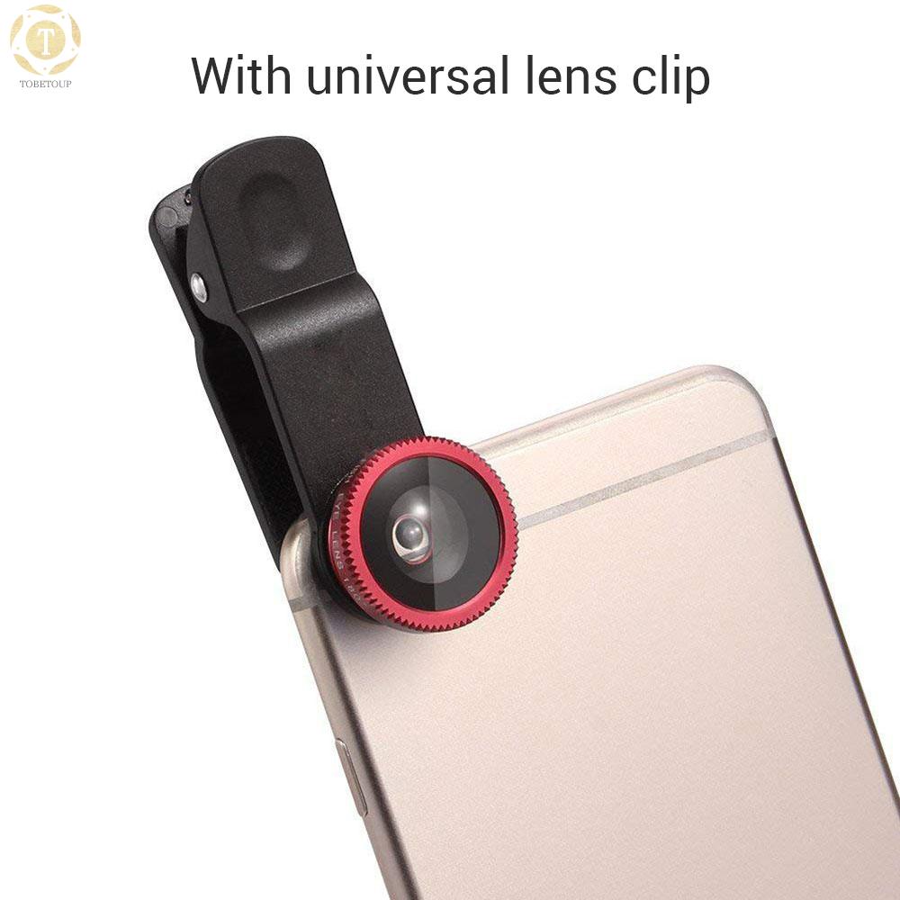 Shipped within 12 hours】 5-in-1 Smartphone Camera Lens Kit with 0.67X Wide-angle & Macro Lens + 180° Fisheye Lens + 2X Telephoto Lens + CPL Lens with Universal Clip Carry Bag Compatible with iPhone Samsung Huawei Smartphones Lens [TO]