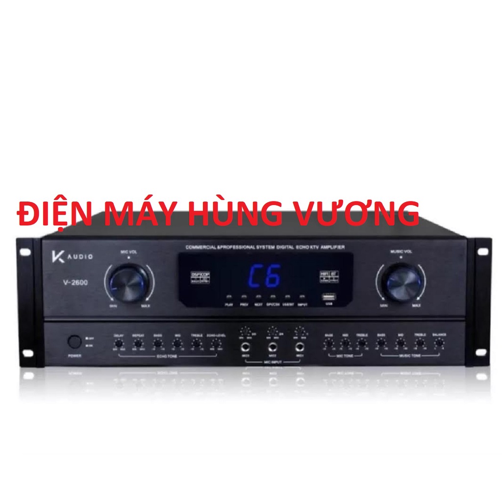 Đẩy liền vang, Âm ly liền vang VK-audio Model V2600 , công xuất 1400W, hay, đẹp tiện dụng, có blutooth, optical.