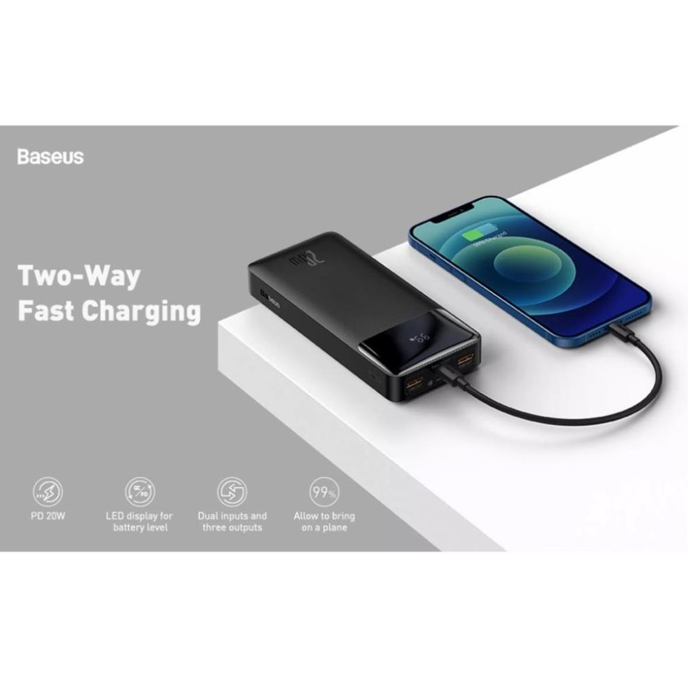 Pin sạc dự phòng baseus bipow 20W, 10000mah, 20000mah cho iphone, samsung oppo xiaomi sạc nhanh 20w