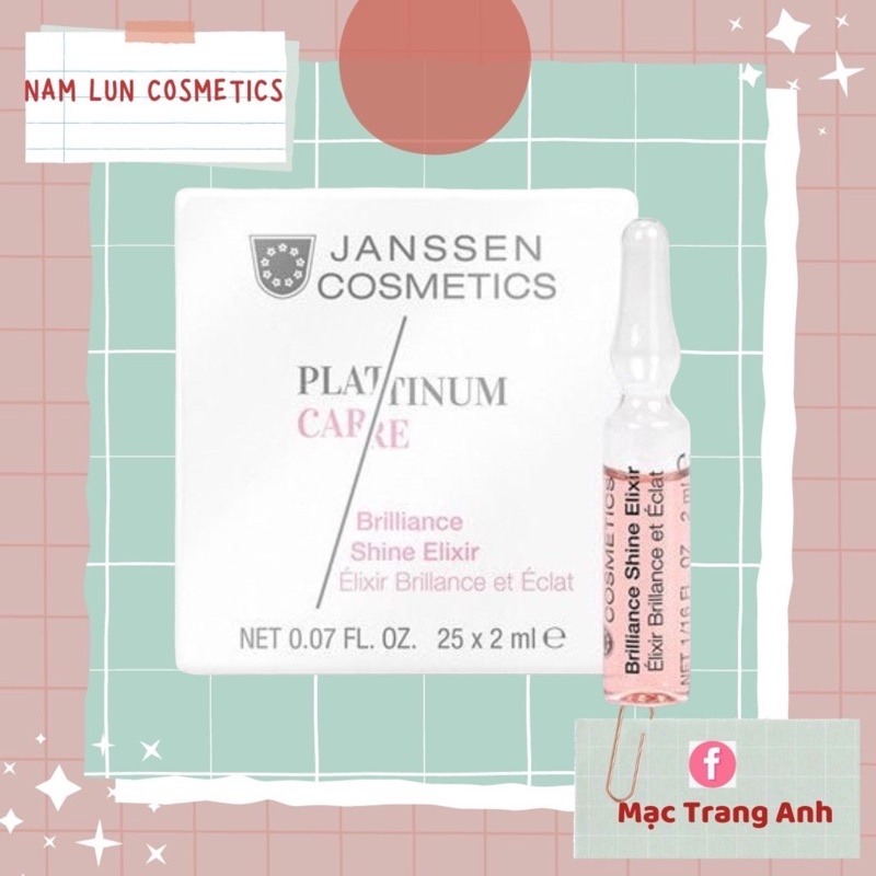 Tinh chất làm trong da căng bóng trắng da tức thì  Janssen Brilliance Shine Elixir platinum care