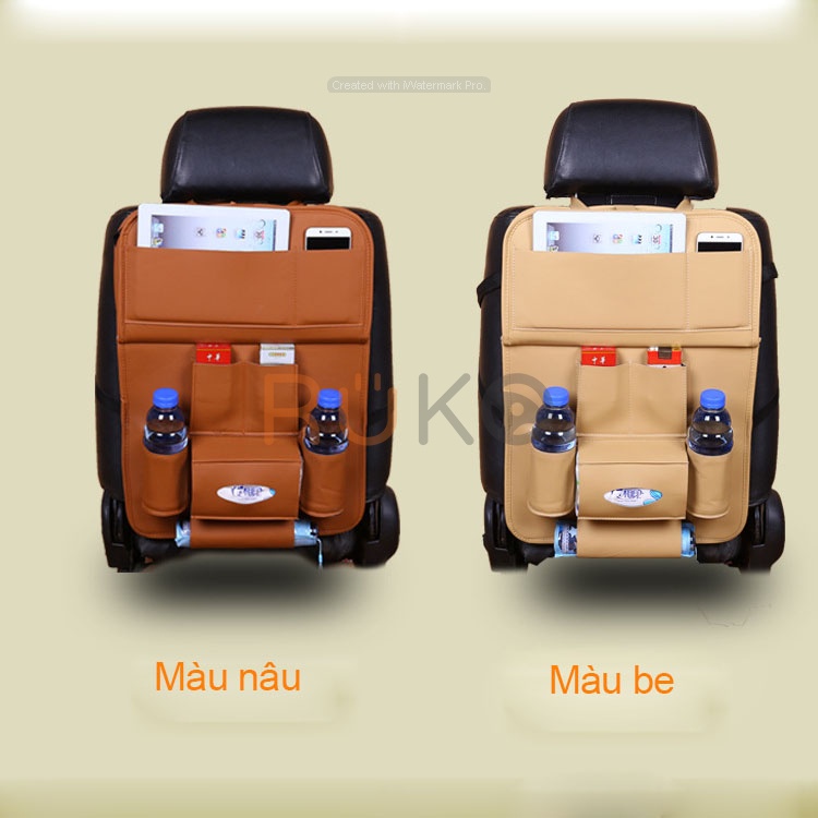 Túi treo đồ bằng da PU cao cấp nhiều ngăn treo sau ghế xe ô tô