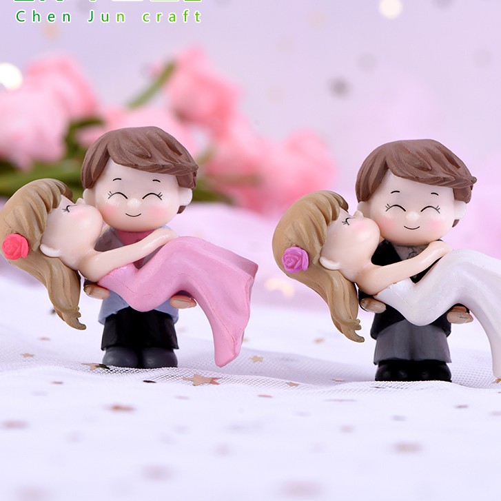 Charm (C95) slime/ Dụng Cụ Charm Trang Trí Mô Hình 01 Cặp Chú Rể &amp; Cô Dâu