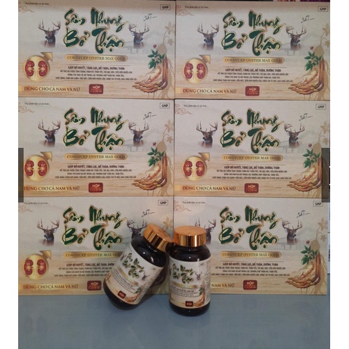 Viên uống SÂM NHUNG BỔ THẬN Cordycep oyster max gold (Hộp 2 lọ x 30 viên)
