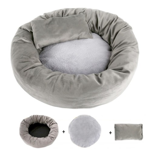 Đệm Nằm Hình Tròn Cho Mèo Có Thể Tháo Rời Tặng Kèm Gối Nằm - Ổ Tròn Cho Mèo - PET 2021