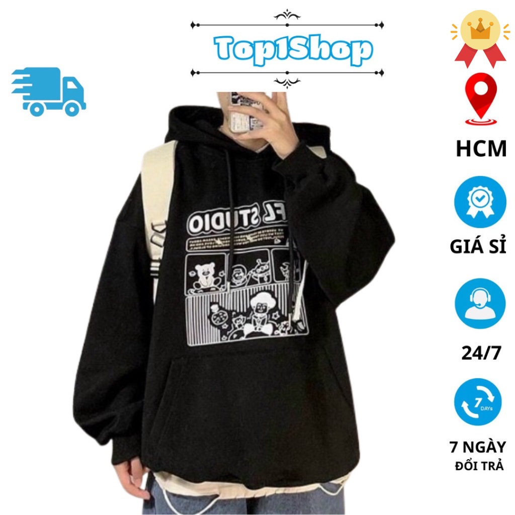 Áo hoodie form rộng chất nỉ bông cao cấp chống nắng mùa hè giữ nhiệt mùa đông