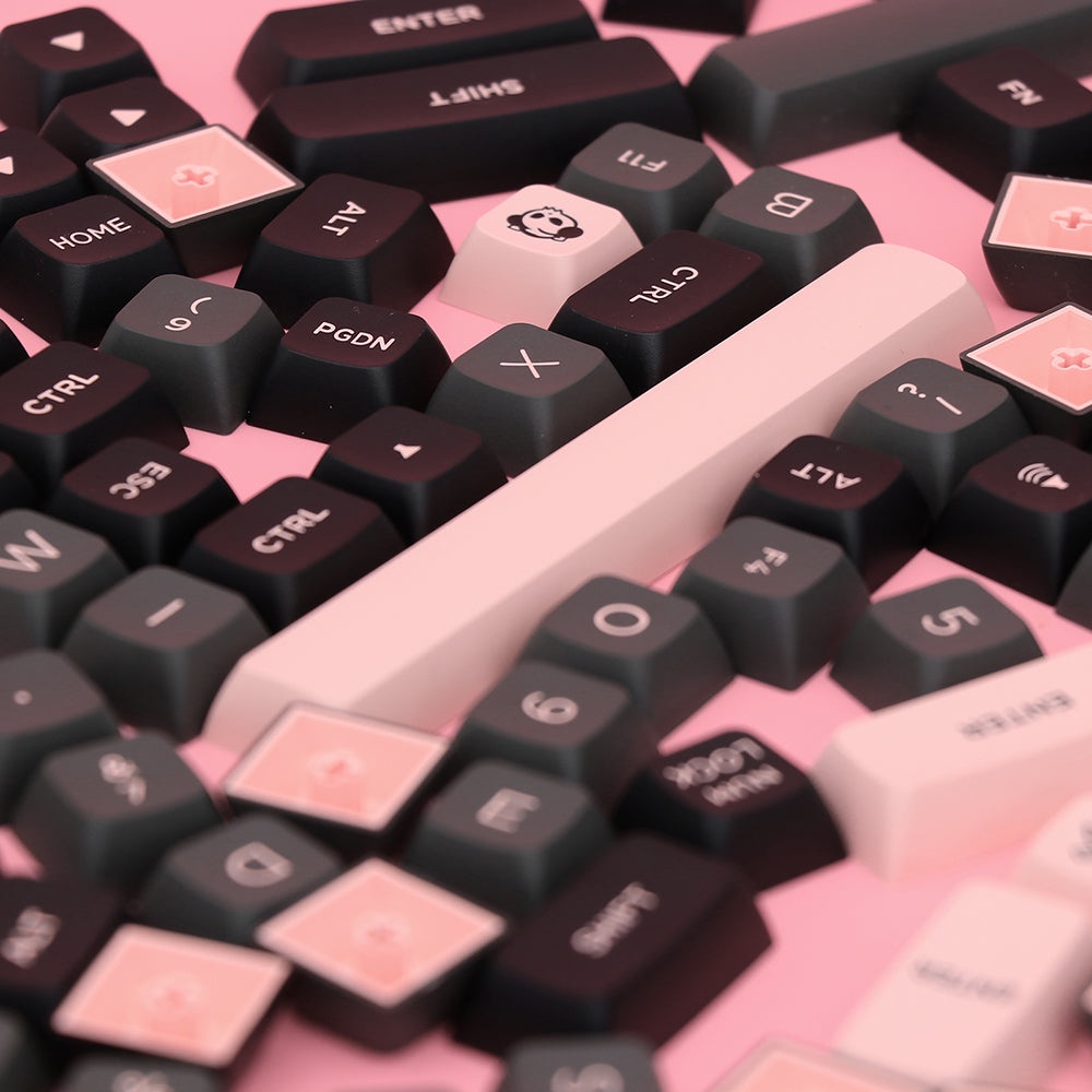 Bộ nút bàn phím cơ AKKO Keycap ASA Low Profile Black Pink / Carbon Retro / Prunnus