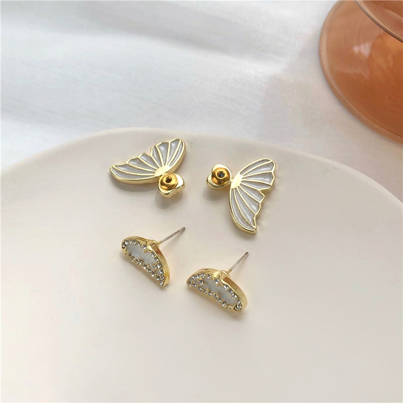 Bông tai nữ hình bướm đính đá Her Accessories chuôi bạc 925 phụ kiện trang sức đi tiệc H123