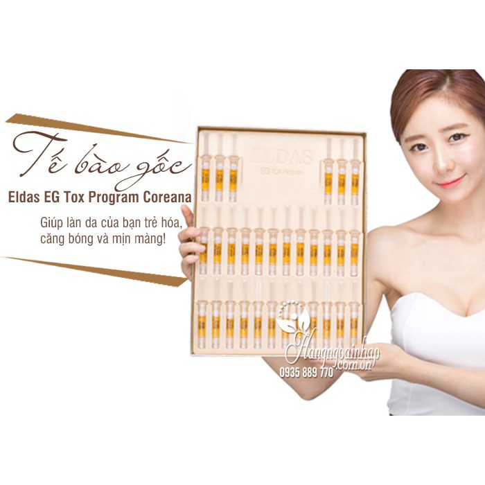 Hộp 30 ống tế bào gốc Eldas EG Tox Program Coreana phục hồi da, chống lão hóa 2ml x 30 ống