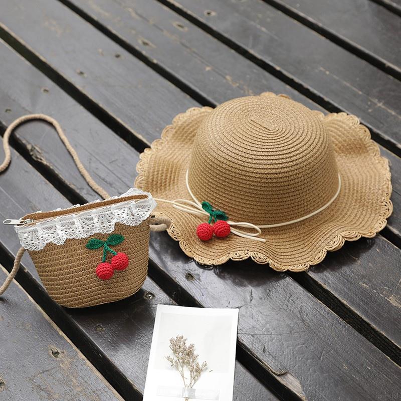 Mũ Rơm Đan Hình Trái Cây Xinh Xắn Cho Bé Gái