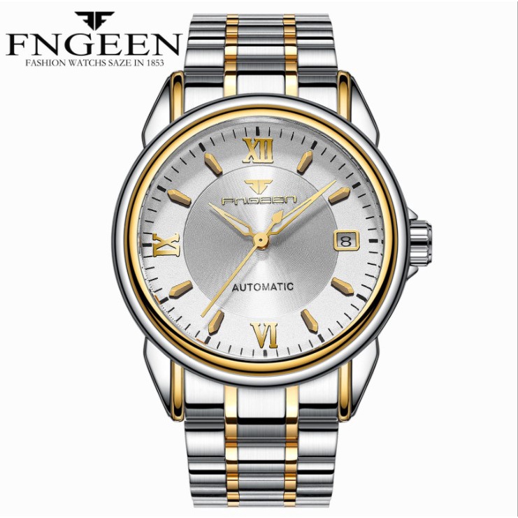 Đồng Hồ Cơ Nam FNGEEN-8818💖FREESHIP💖 Màu Trắng Dây Thép Không Gỉ Cao Cấp, Mặt Kính Tráng Sapphire | BigBuy360 - bigbuy360.vn