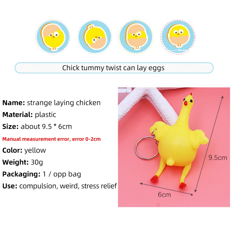 Móc chìa khóa HdoorLink hình gà đẻ trứng vui nhộn giải tỏa căng thẳng