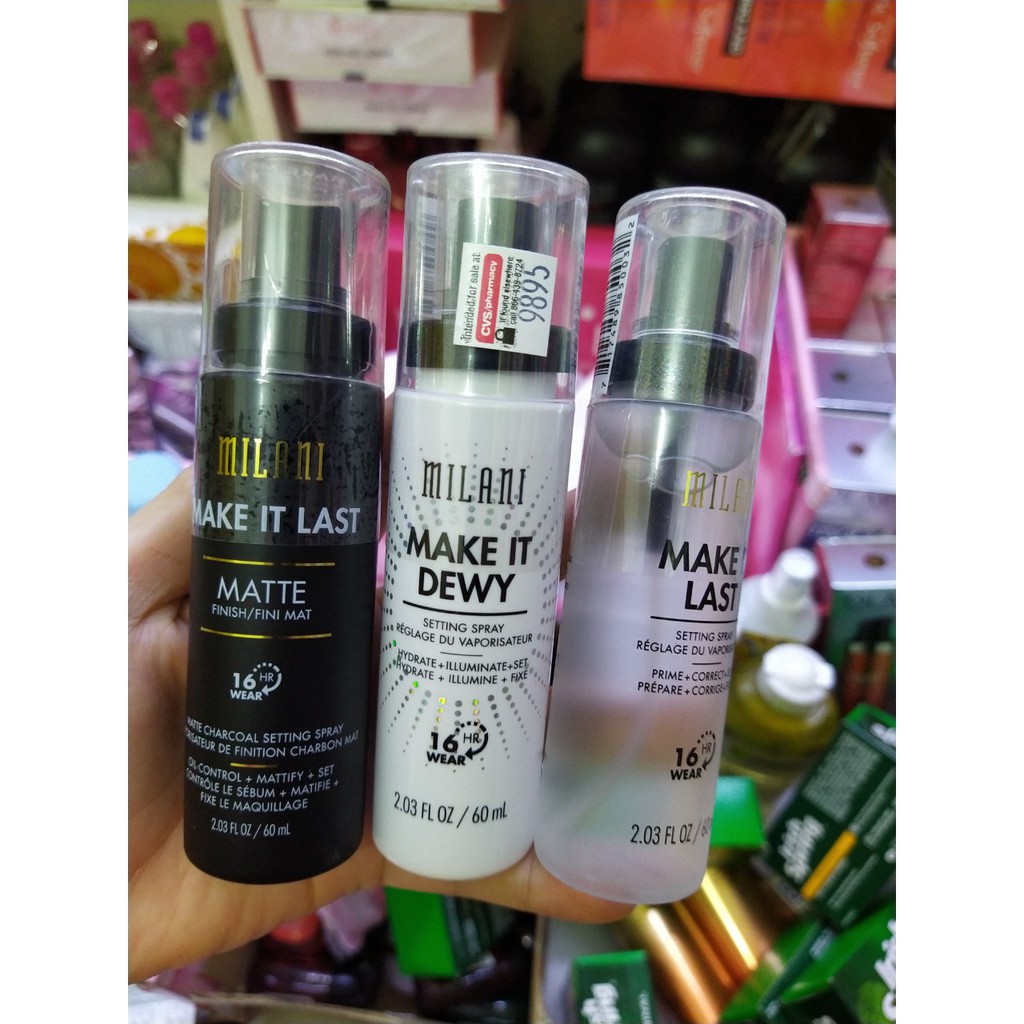 Xịt khoáng khoá lớp nền trang điểm giúp lâu trôi giảm nhờn milani