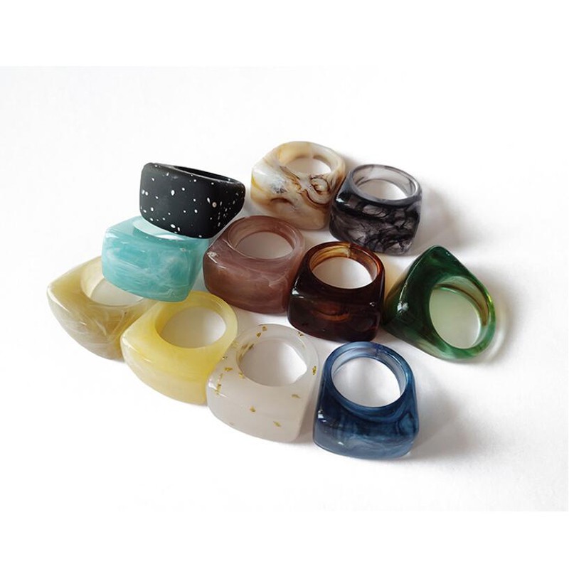 Nhẫn Acrylic Thiết Kế Độc Đáo Phong Cách Vintage