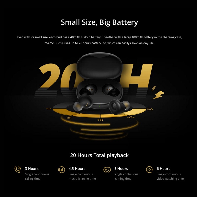 Tai Nghe Bluetooth 5.0 realme buds Q2 TWS Không Dây