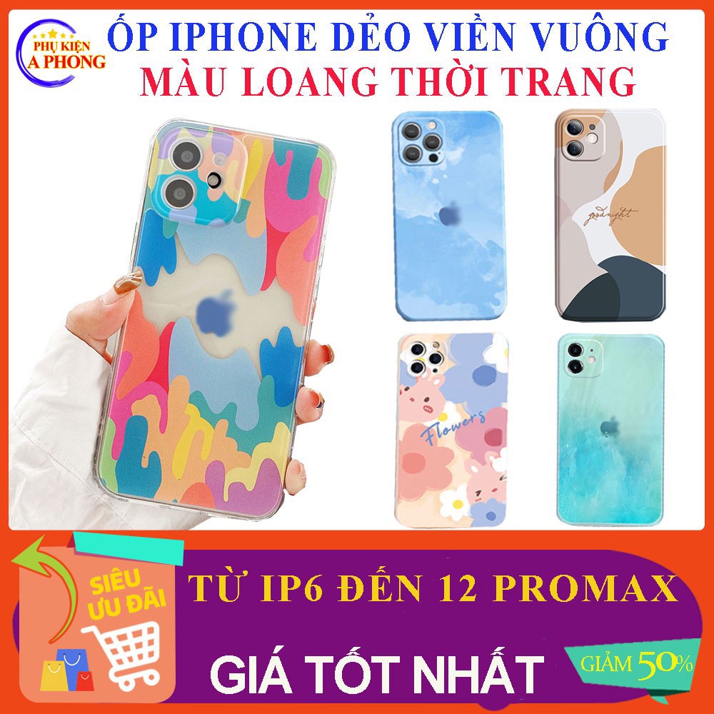 Ốp Iphone - Ốp điện thoại Color Loang Màu Nước cho Ip 6/6plus/6s/6splus/7/7plus/8/8plus/x/xr/xs/11/12/pro/max/promax đẹp