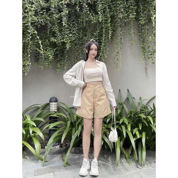 BIBOO - Áo sơmi tay dài có túi chất liệu linen dày dặn, thấm hút mồ hôi LINEN SHIRT