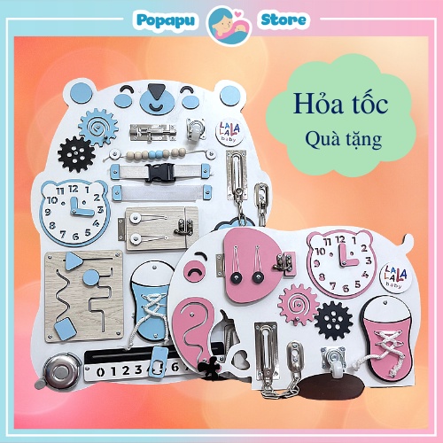 Bảng bận rộn - Busy board rèn luyện vận động tinh anh hình con vật đáng yêu thương hiệu Lalala baby .