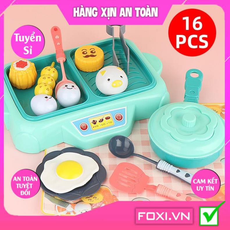 Bộ đồ chơi nấu ăn cao cấp 16 chi tiết dễ thương-Trò chơi nhập vai-Giáo dục hướng nghiệp cho bé-Giúp bé học làm đầu bếp