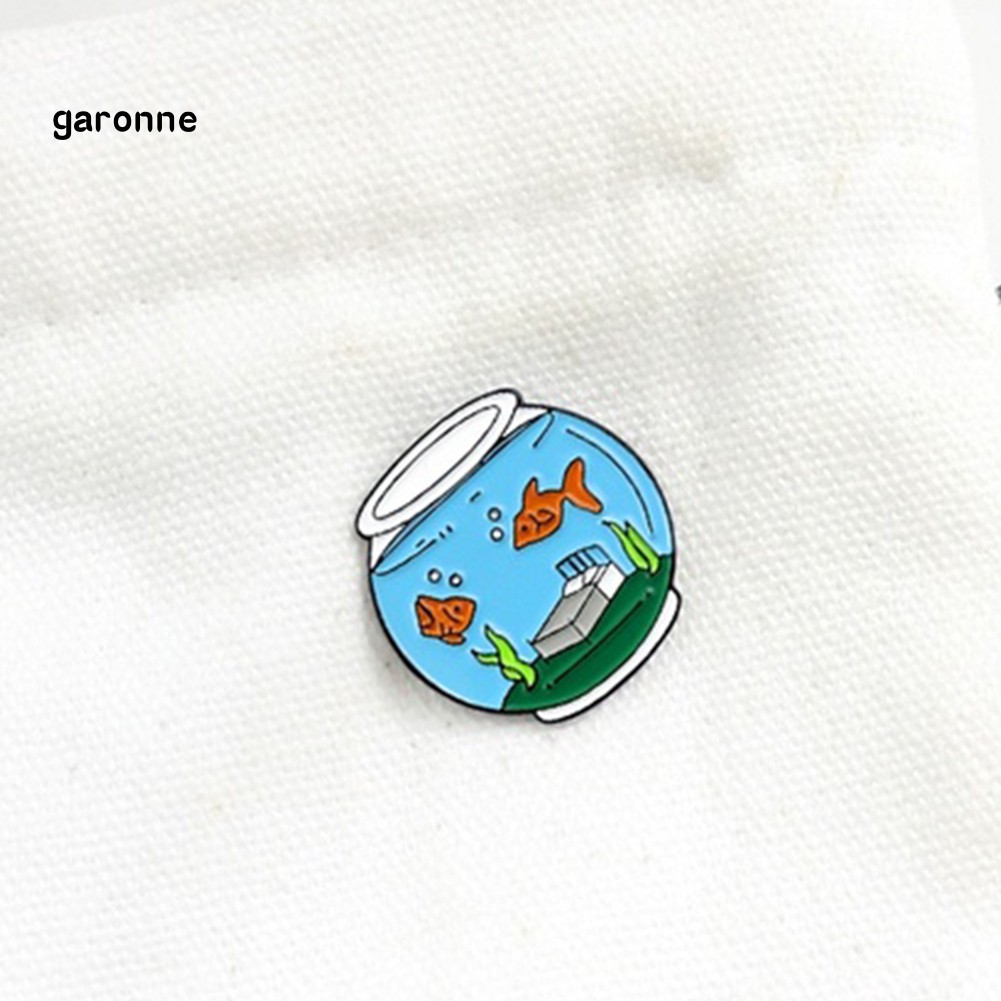 Ghim cài áo hình bể cá vàng làm bằng gốm cho áo khoác jean denim