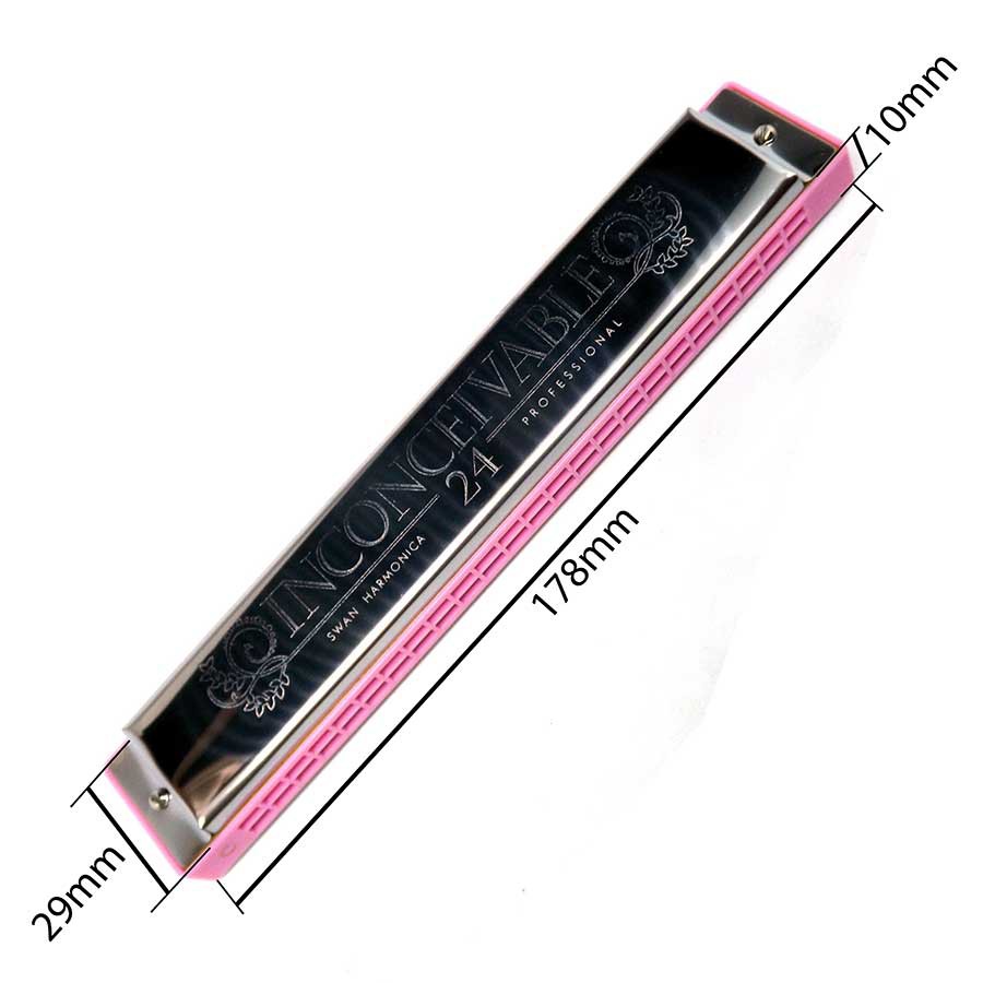 Kèn harmonica tremolo 24 lỗ Swan Inconceivable SW24 Key C (Hồng)