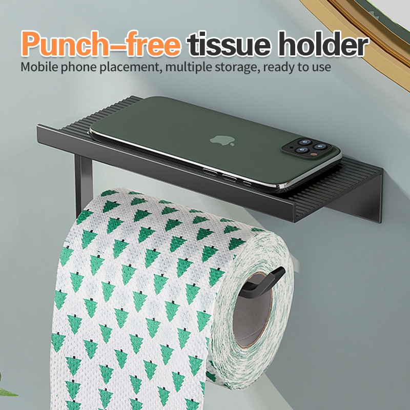 Giá Đỡ Cuộn Giấy Vệ Sinh Liền Mạch Bằng Nhôm Tiết Kiệm Không Gian Cho Nhà Bếp / Phòng