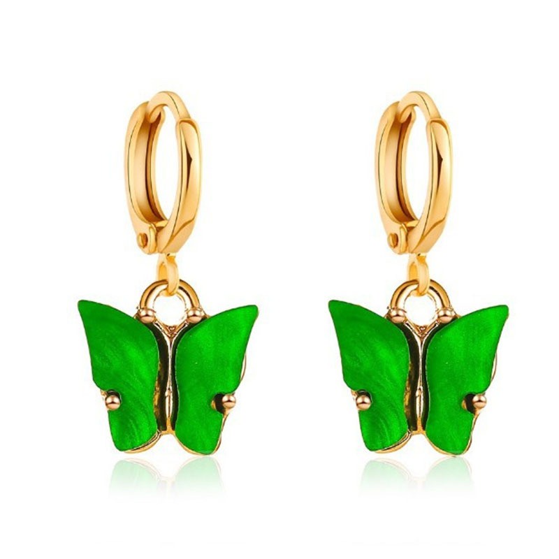1 Đôi Bông Tai Beadia Hình Bướm Bằng Nhựa Resin Màu Vàng Thời Trang Cho Nữ