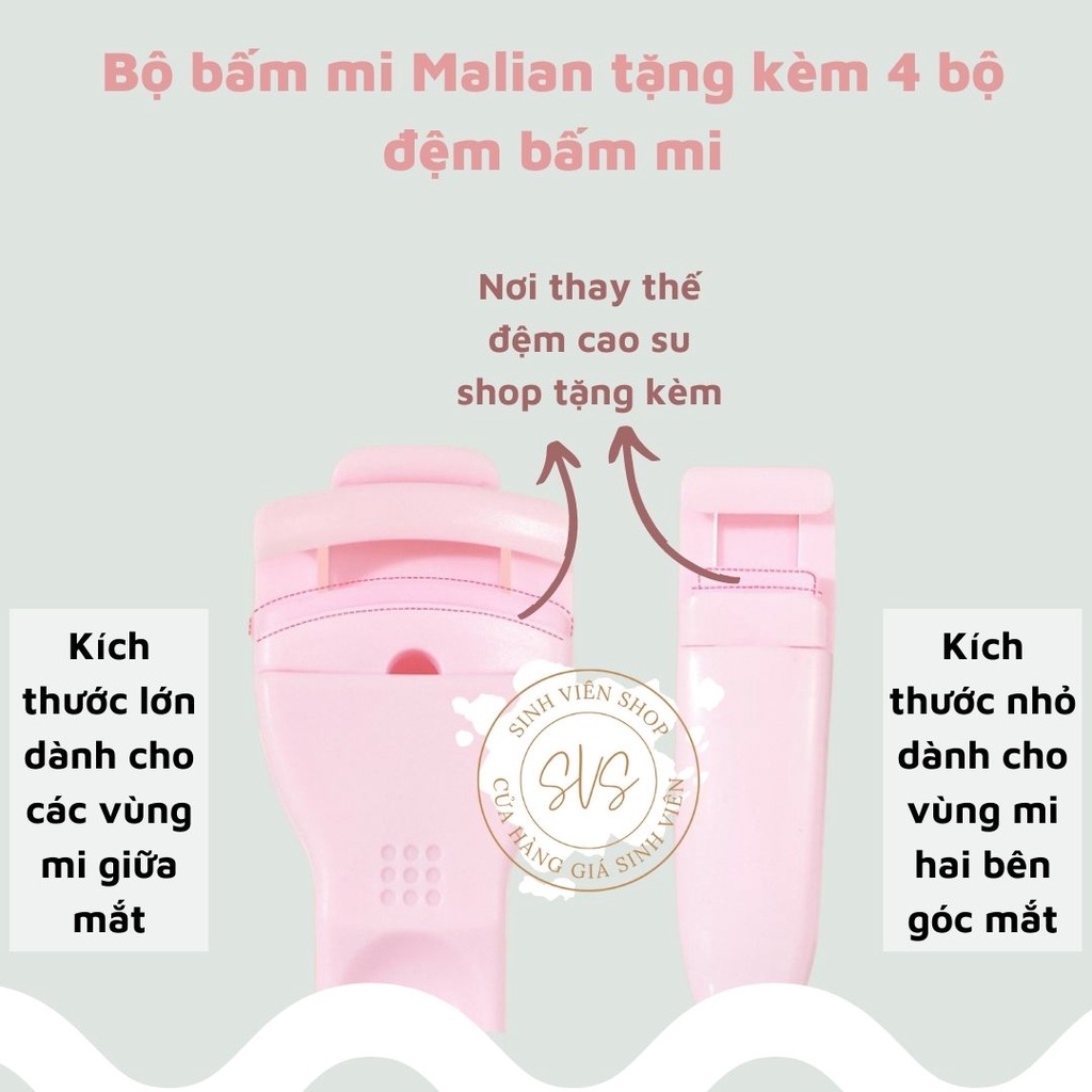 Set 2 bấm mi 2 kích thước Malian tặng kèm mút bấm mi