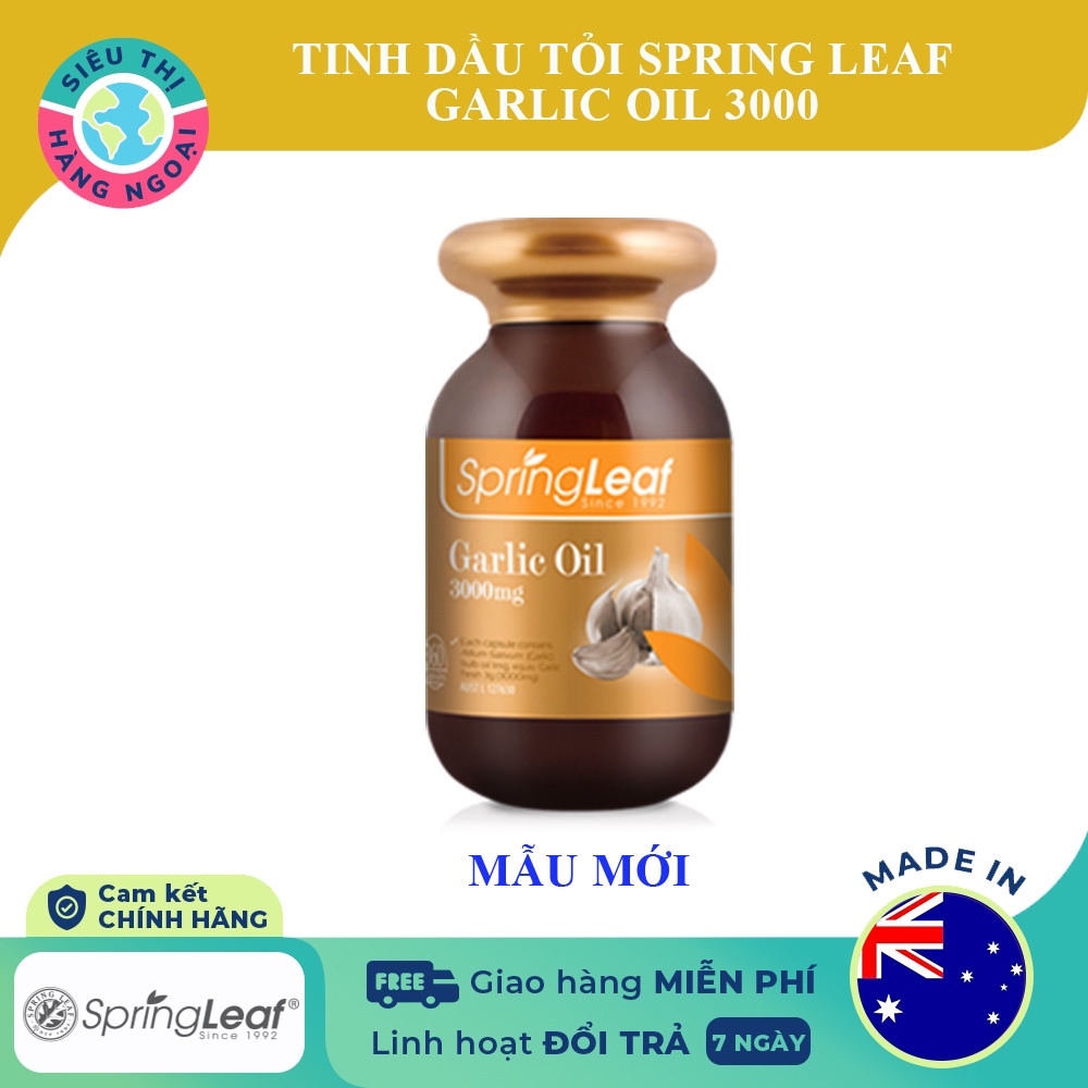 Tinh dầu tỏi Garlic oil Spring Leaf 360 viên của Úc Tăng đề kháng;tránh cảm cúm;trẻ hóa;ngừa ung thư;đầy hơi]