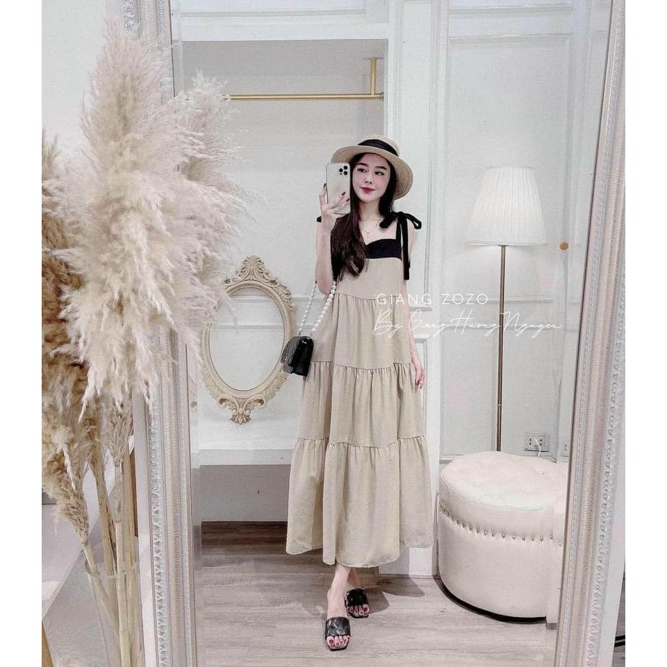 Váy maxi Be viền dây buộc Đen siêu xinh ( kèm ảnh thật, video ) | BigBuy360 - bigbuy360.vn