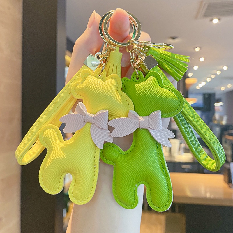 Mới Móc Khóa Da PU Hình Hươu Cao Cổ Dễ Thương