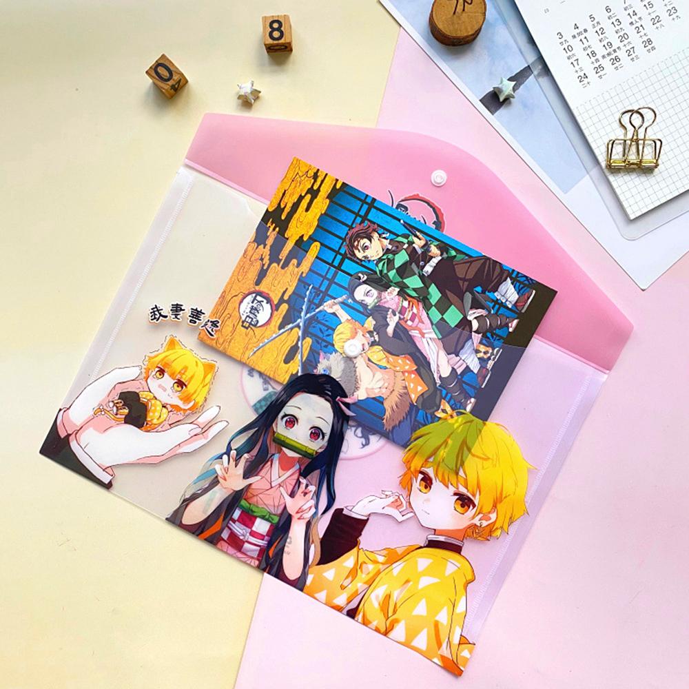 Túi Đựng Tài Liệu Bằng PVC Họa Tiết Hoạt Hình Demon Slayer Kimetsu No Yaiba