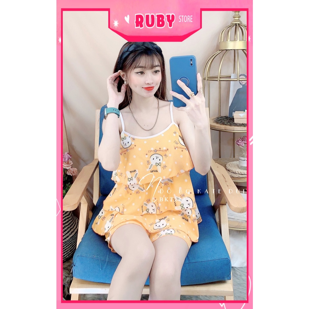 Đồ bộ nữ mặc nhà chất kate mềm mịn in hình hoạt hình dễ thương BKT243